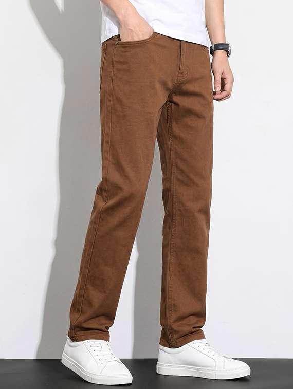 men solid mid rise straight fit jeans - 22548198 -  Standard Image - 1
