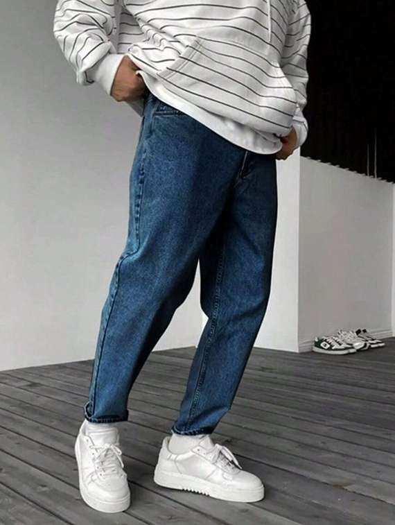 men washed mid rise relaxed fit jeans - 22548201 -  Standard Image - 1