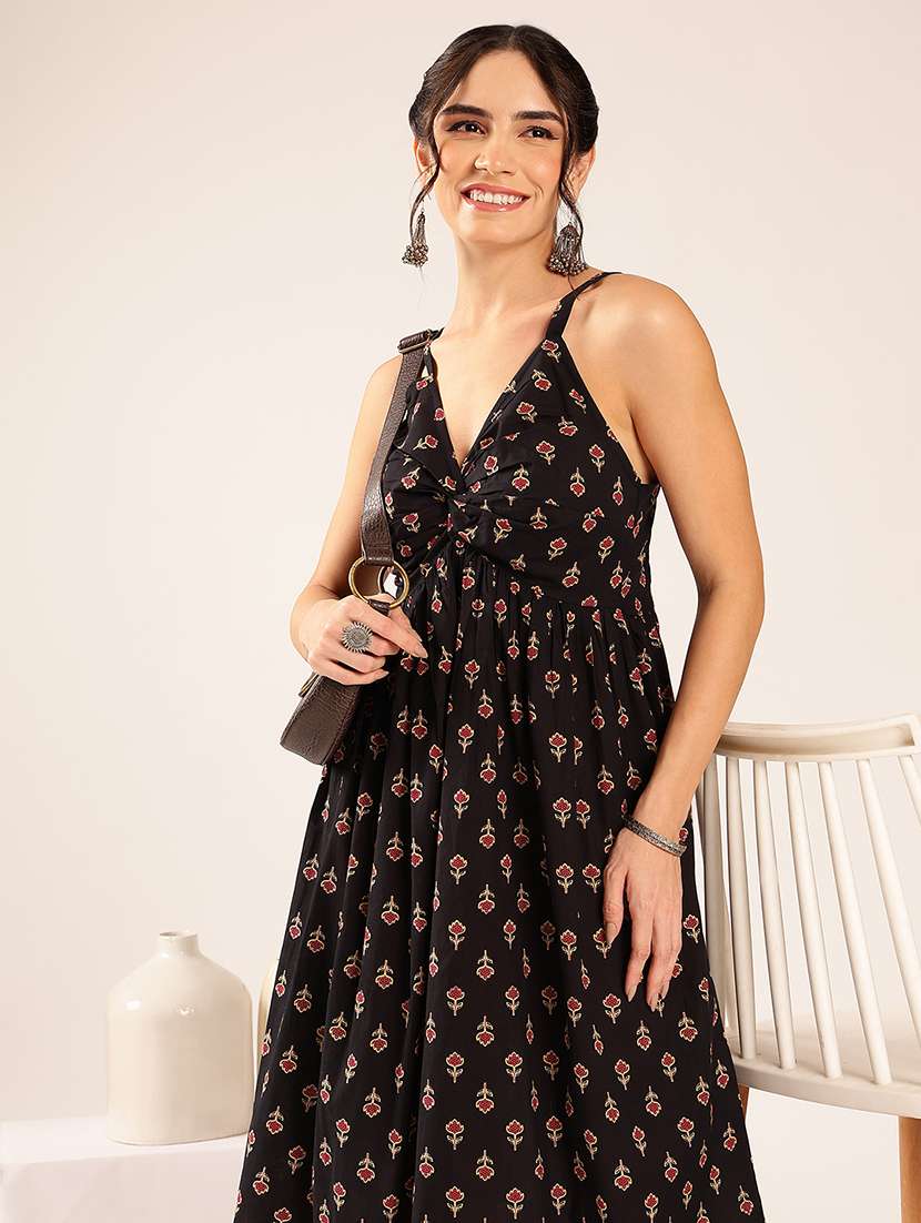 Women Printed Shoulder Strap A-line Dress - 22548211 -  Standard Image - 1