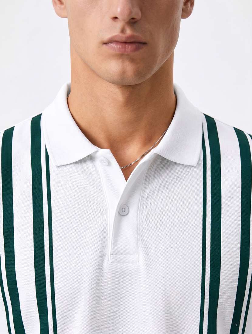 men taped short sleeves polo t-shirt - 22548263 -  Standard Image - 1