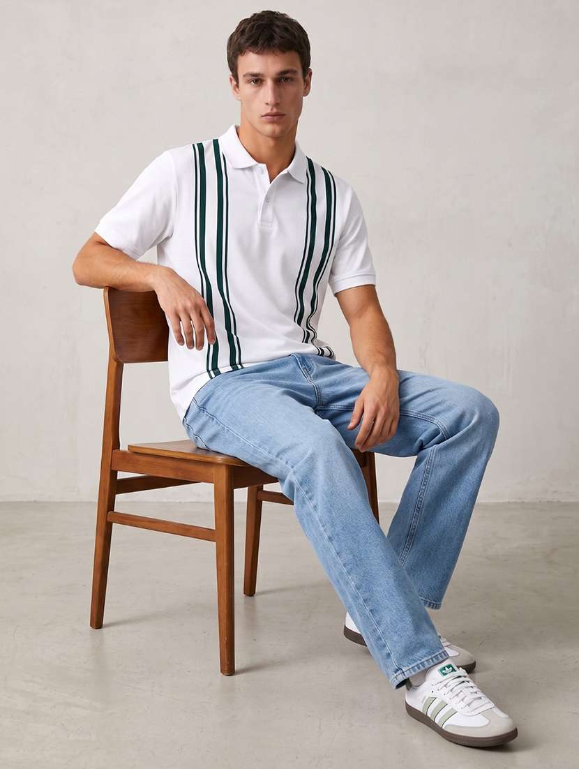 men taped short sleeves polo t-shirt - 22548263 -  Standard Image - 4