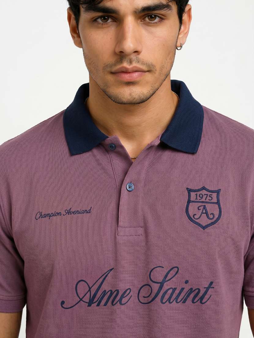 men typographic printed short sleeves polo t-shirt - 22548264 -  Standard Image - 1