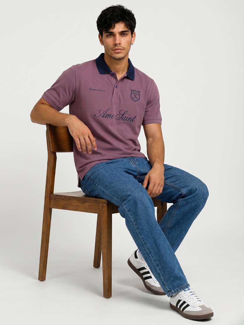 men typographic printed short sleeves polo t-shirt - 22548264 -  Standard Image - 4