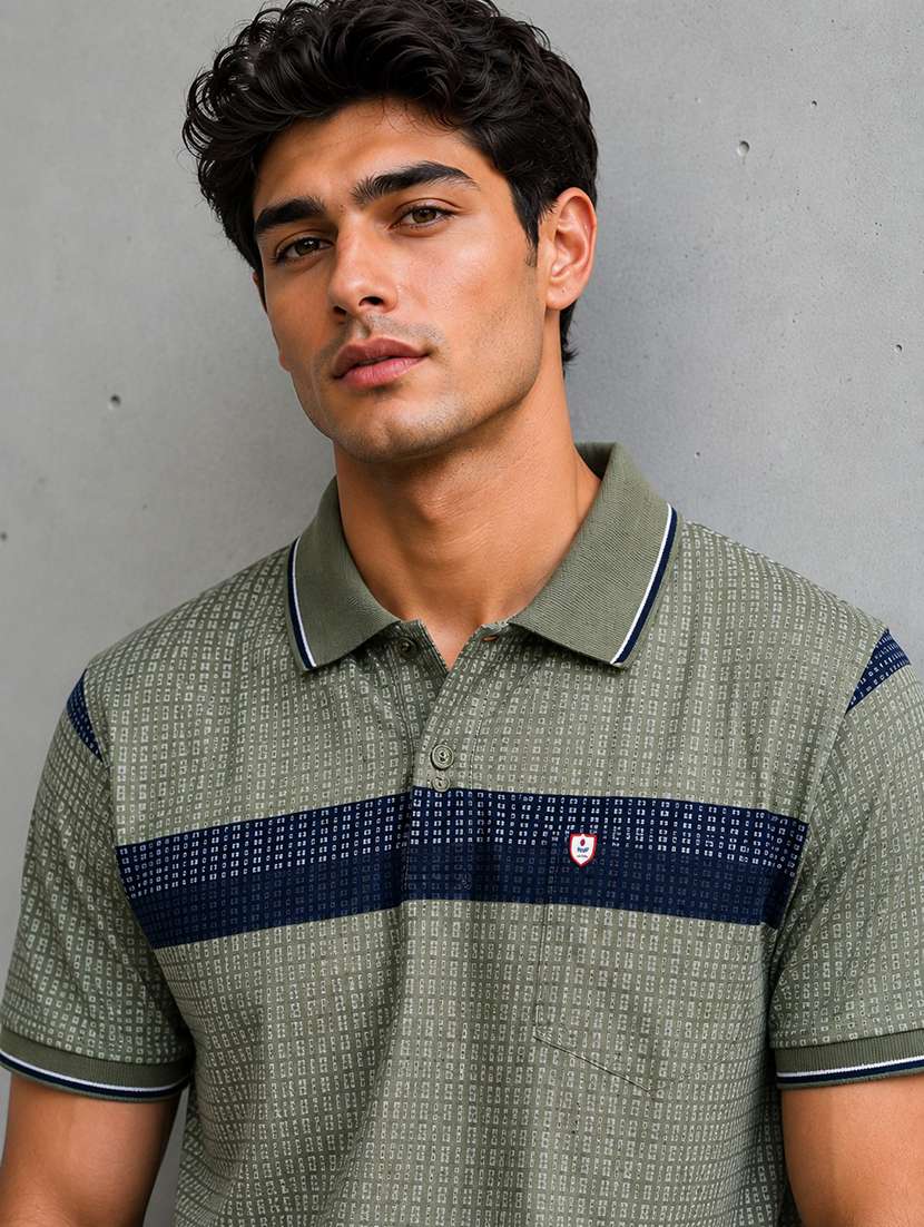 men printed short sleeves polo t-shirt - 22548307 -  Standard Image - 1