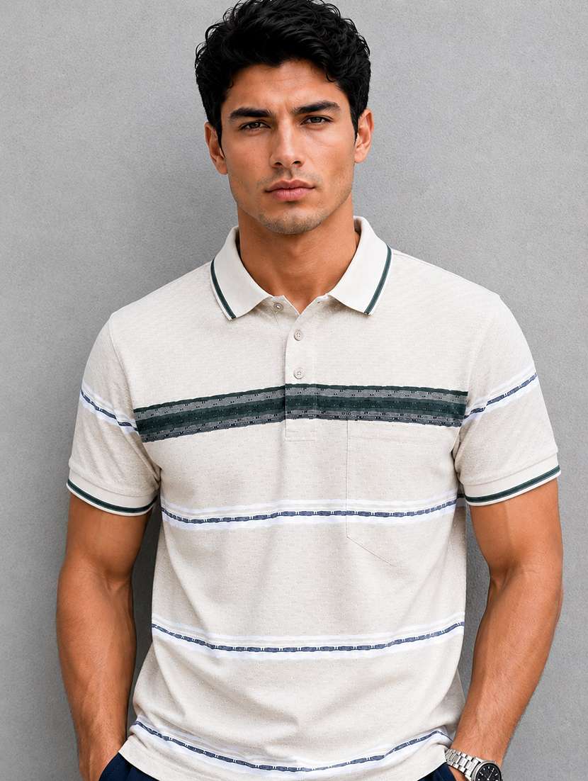 men printed short sleeves polo t-shirt - 22548311 -  Standard Image - 1