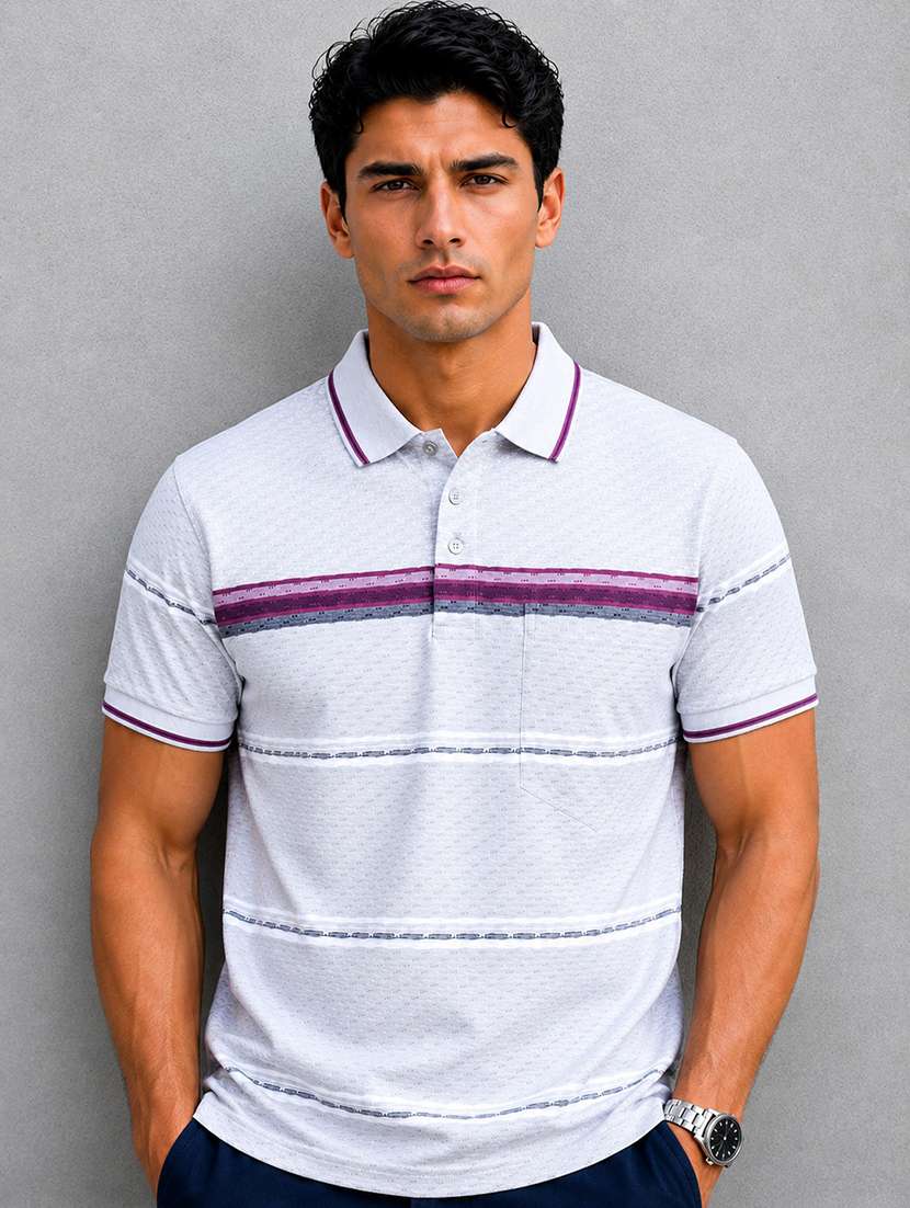 men printed short sleeves polo t-shirt - 22548312 -  Standard Image - 1
