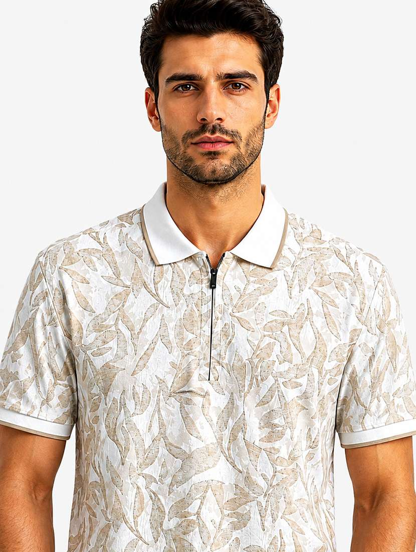 men printed short sleeves polo t-shirt - 22548313 -  Standard Image - 1