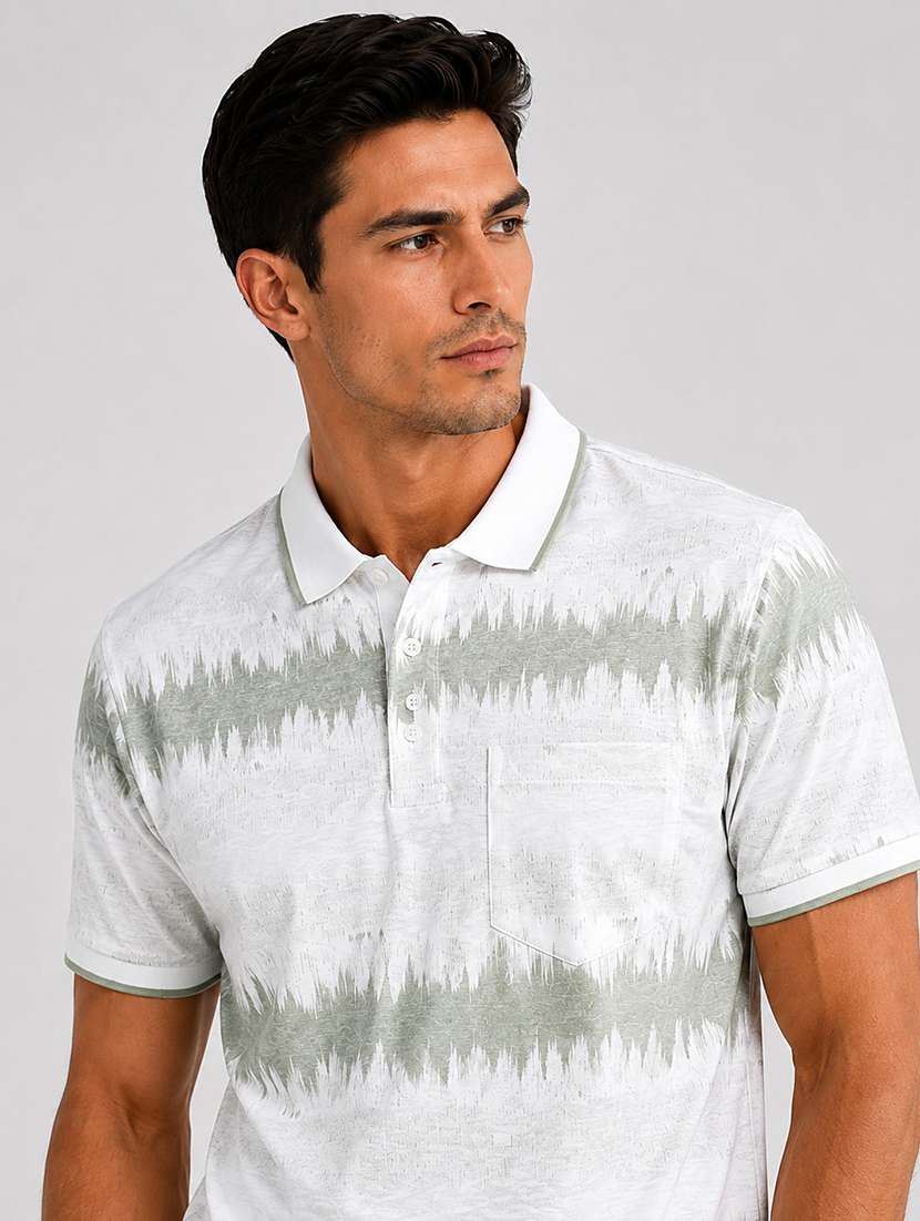 men printed short sleeves polo t-shirt - 22548319 -  Standard Image - 1