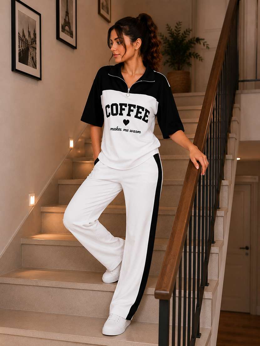women color block short sleeve co-ord set - 22548321 -  Standard Image - 1