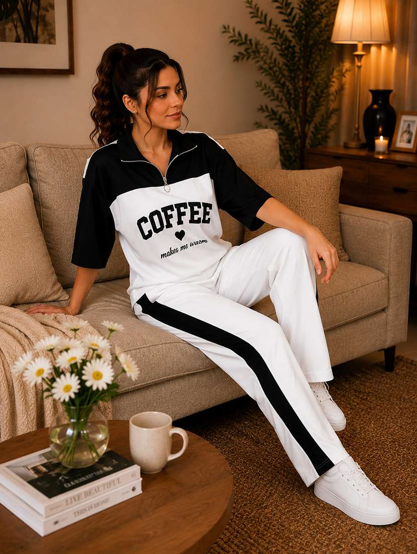 women color block short sleeve co-ord set - 22548321 -  Standard Image - 4