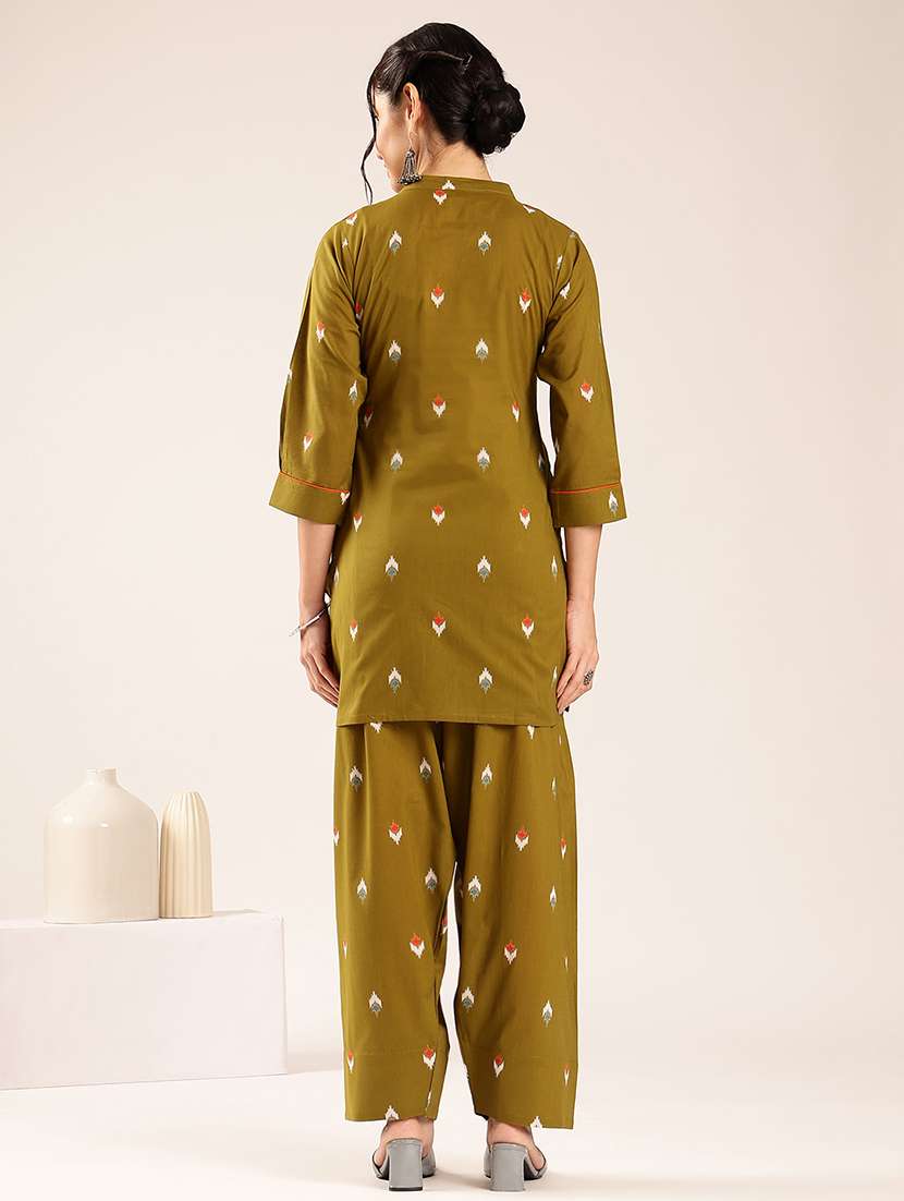 women printed three quarter sleeves ethnic co-ord set - 22548343 -  Standard Image - 4