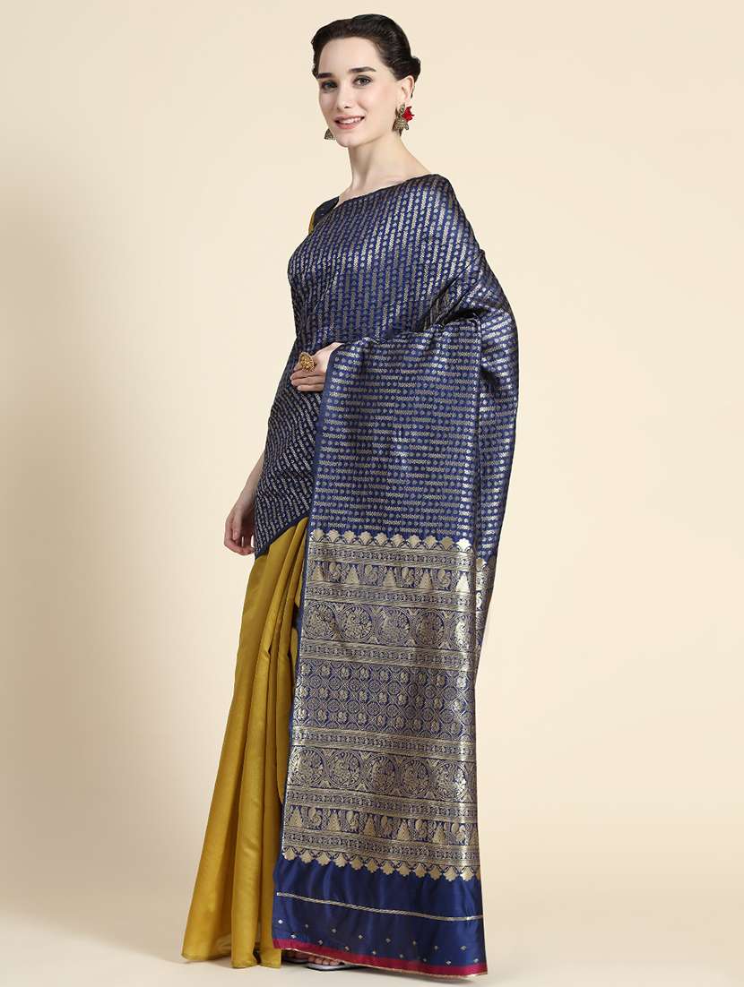 women self design half & half saree with blouse - 22548535 -  Standard Image - 1