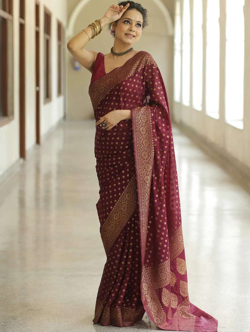 women self design banarasi saree with blouse - 22548556 -  Standard Image - 1