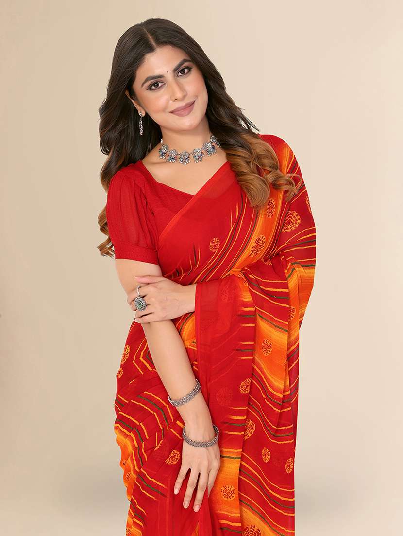 women printed casual wear saree with blouse - 22548861 -  Standard Image - 1