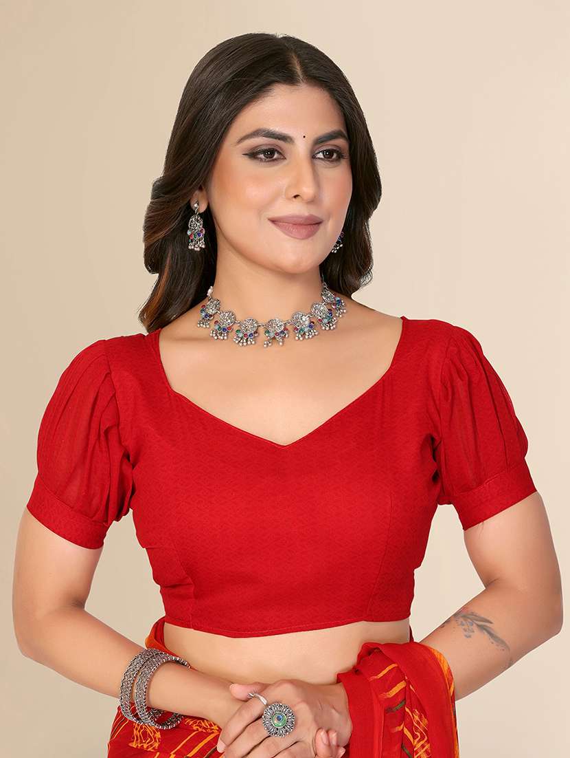 women printed casual wear saree with blouse - 22548861 -  Standard Image - 4