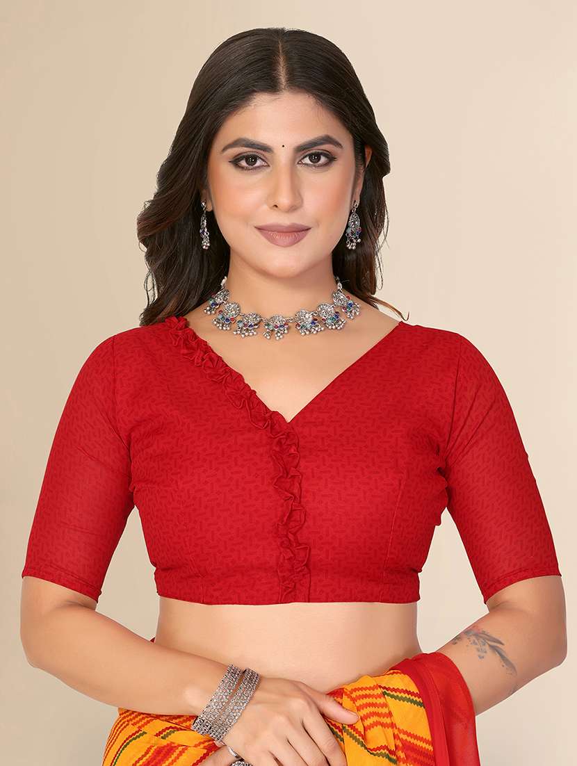 women printed casual wear saree with blouse - 22548862 -  Standard Image - 4