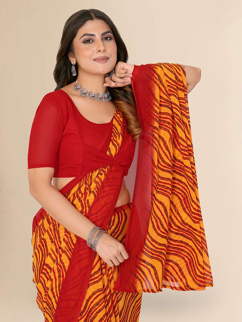 women printed casual wear saree with blouse - 22548865 -  Standard Image - 1