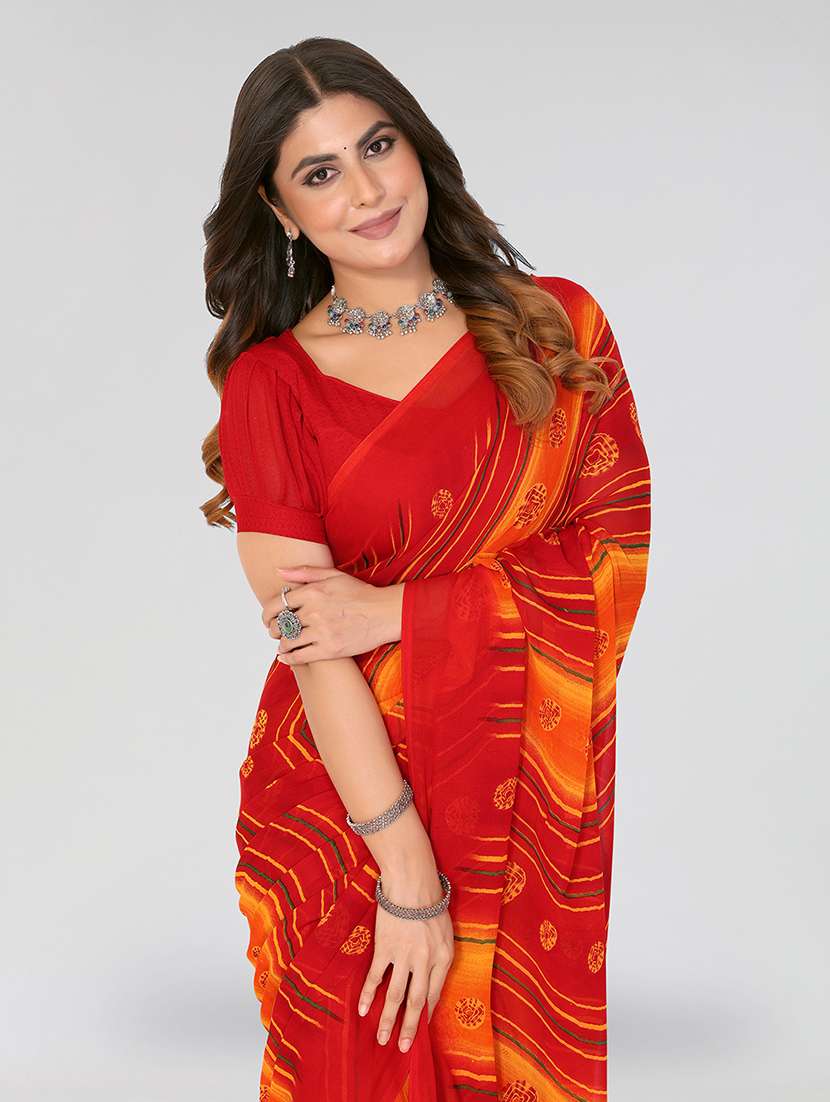women printed casual wear saree with blouse - 22548875 -  Standard Image - 1