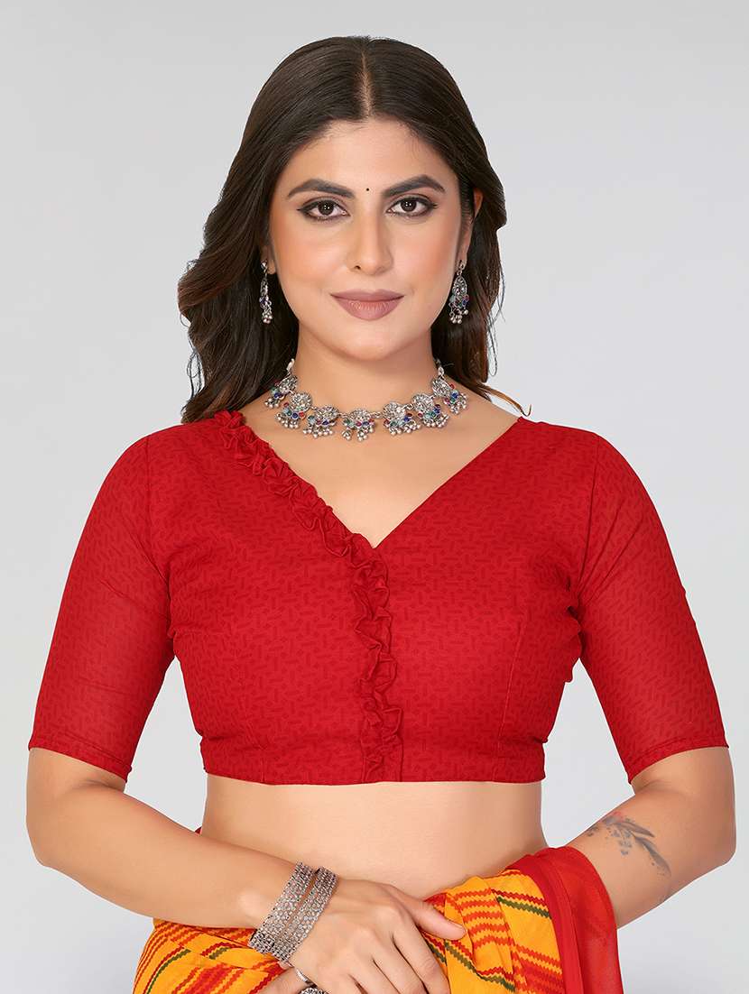 women printed casual wear saree with blouse - 22548876 -  Standard Image - 4