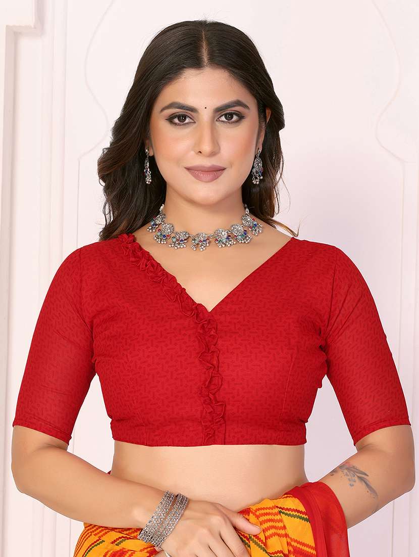 women printed casual wear saree with blouse - 22548883 -  Standard Image - 4