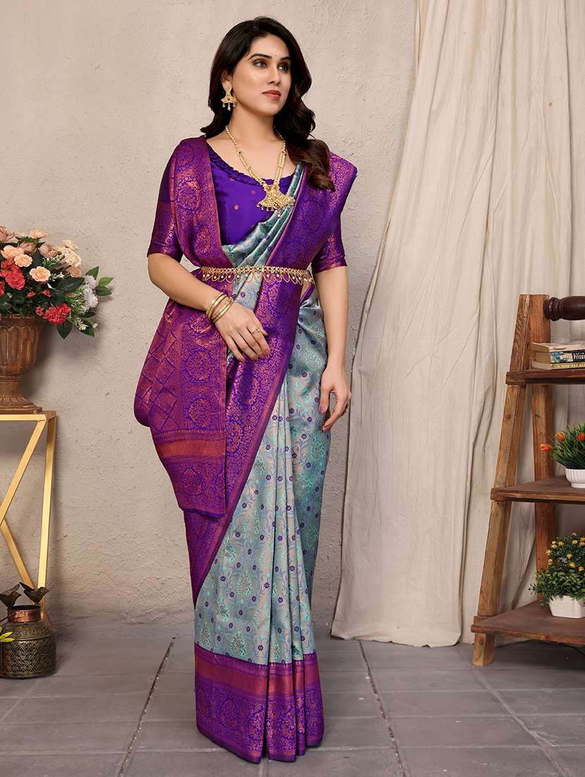Women Self Design Banarasi Saree With Blouse - 22548989 -  Standard Image - 1