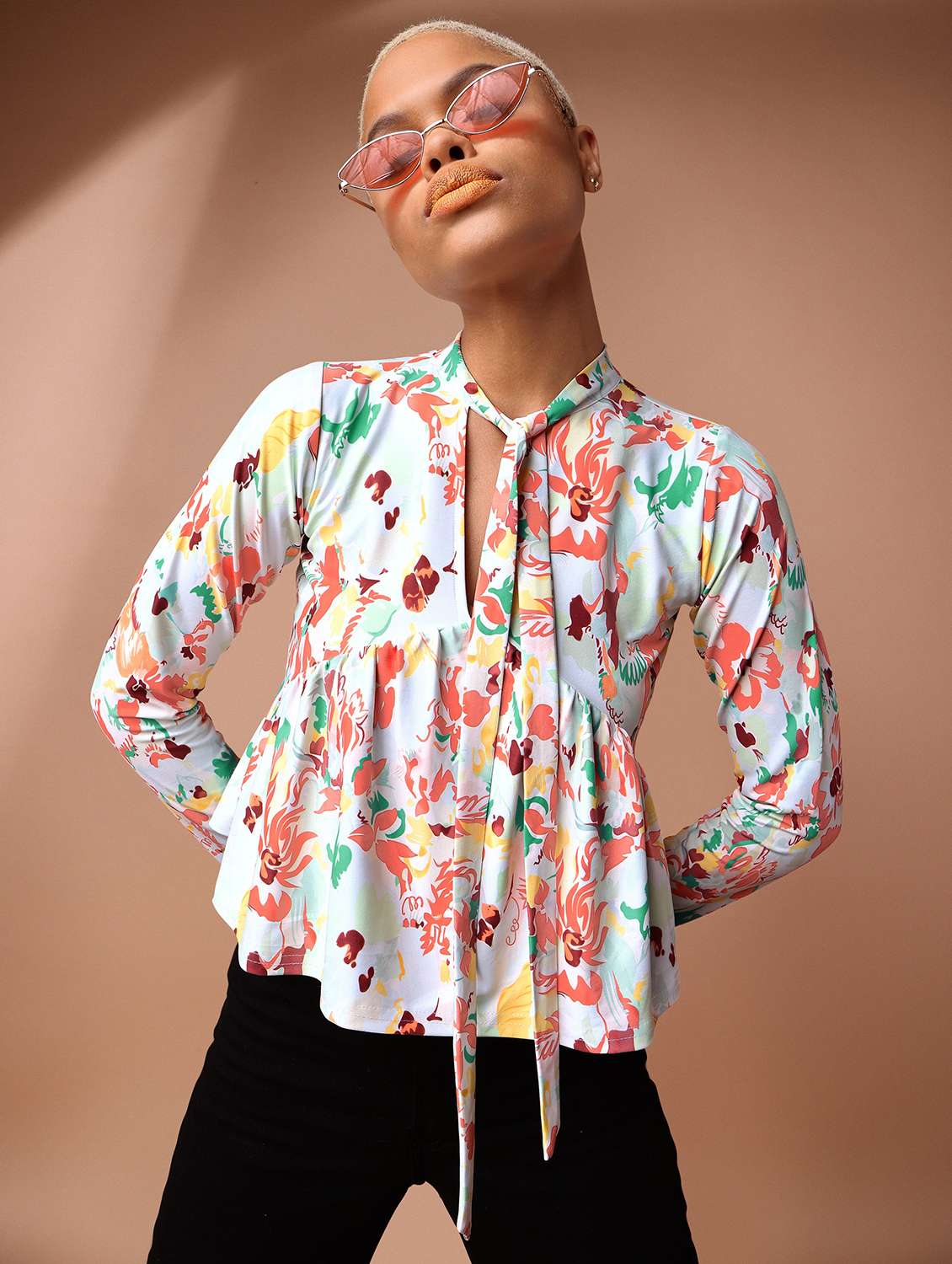 white polyester regular top