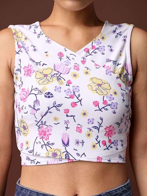women printed sleeveless crop top - 22549023 -  Standard Image - 1