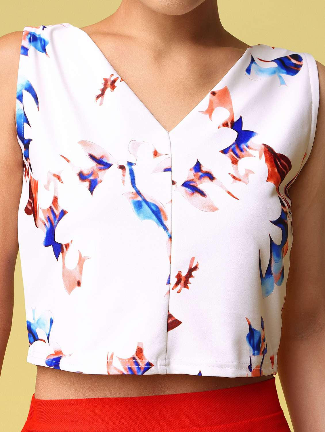 women printed sleeveless crop top - 22549028 -  Standard Image - 1