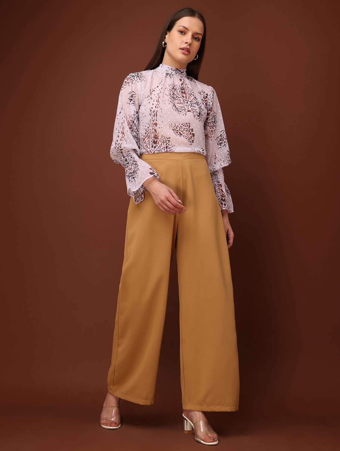 women printed high neck regular top - 22549064 -  Standard Image - 4