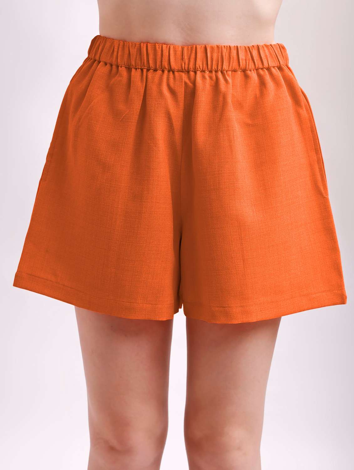 Women Solid High Rise Relaxed Fit Shorts - 22549114 -  Standard Image - 4