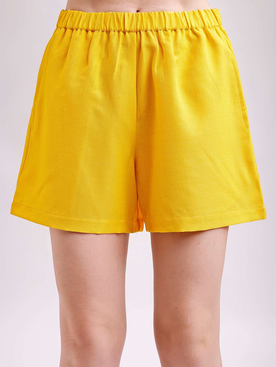 Women Solid High Rise Relaxed Fit Shorts - 22549119 -  Standard Image - 4