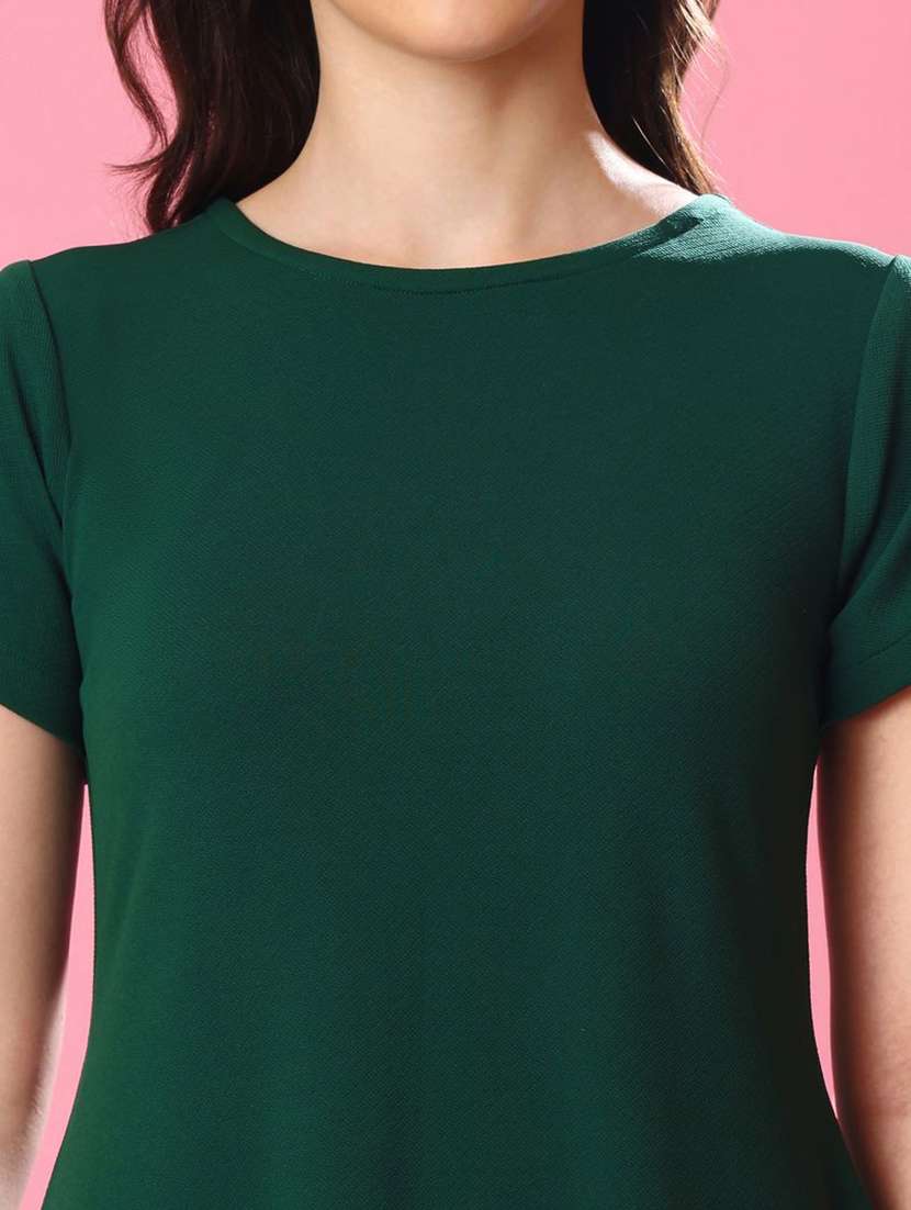 women solid round neck asymmetric dress - 22549146 -  Standard Image - 1