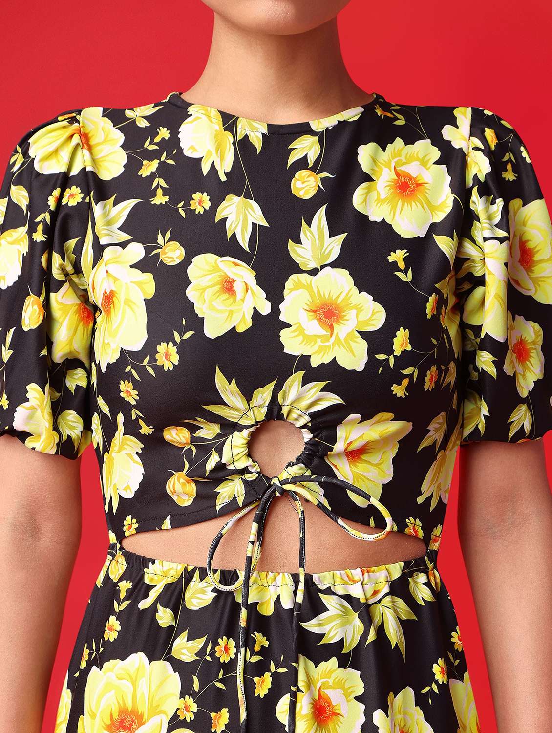 women printed short sleeves a-line dress - 22549302 -  Standard Image - 4