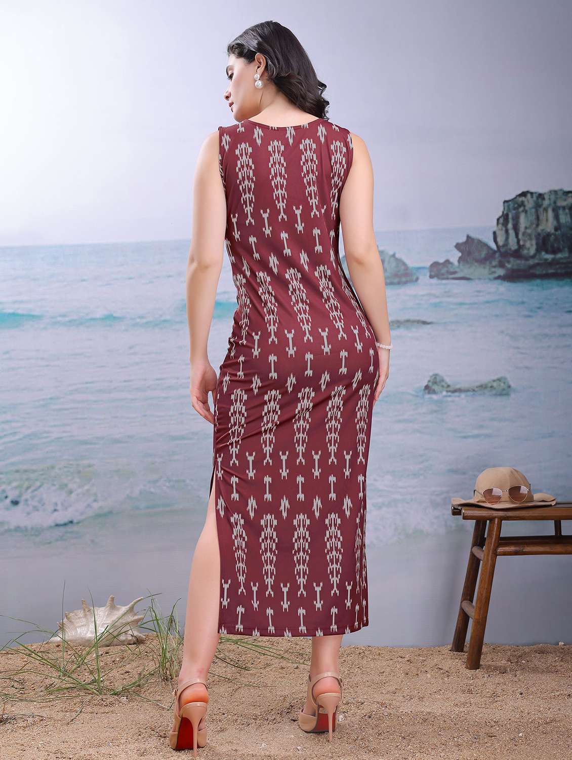 women printed sleeveless sheath dress - 22549328 -  Standard Image - 4