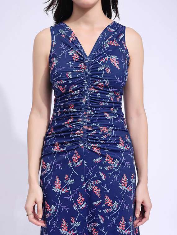 women printed sleeveless high low dress - 22549340 -  Standard Image - 1
