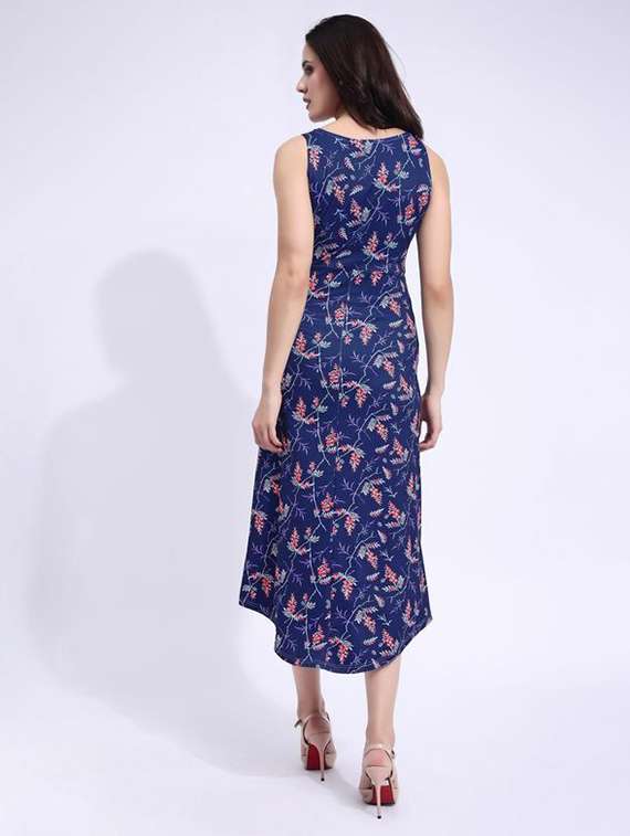 women printed sleeveless high low dress - 22549340 -  Standard Image - 4