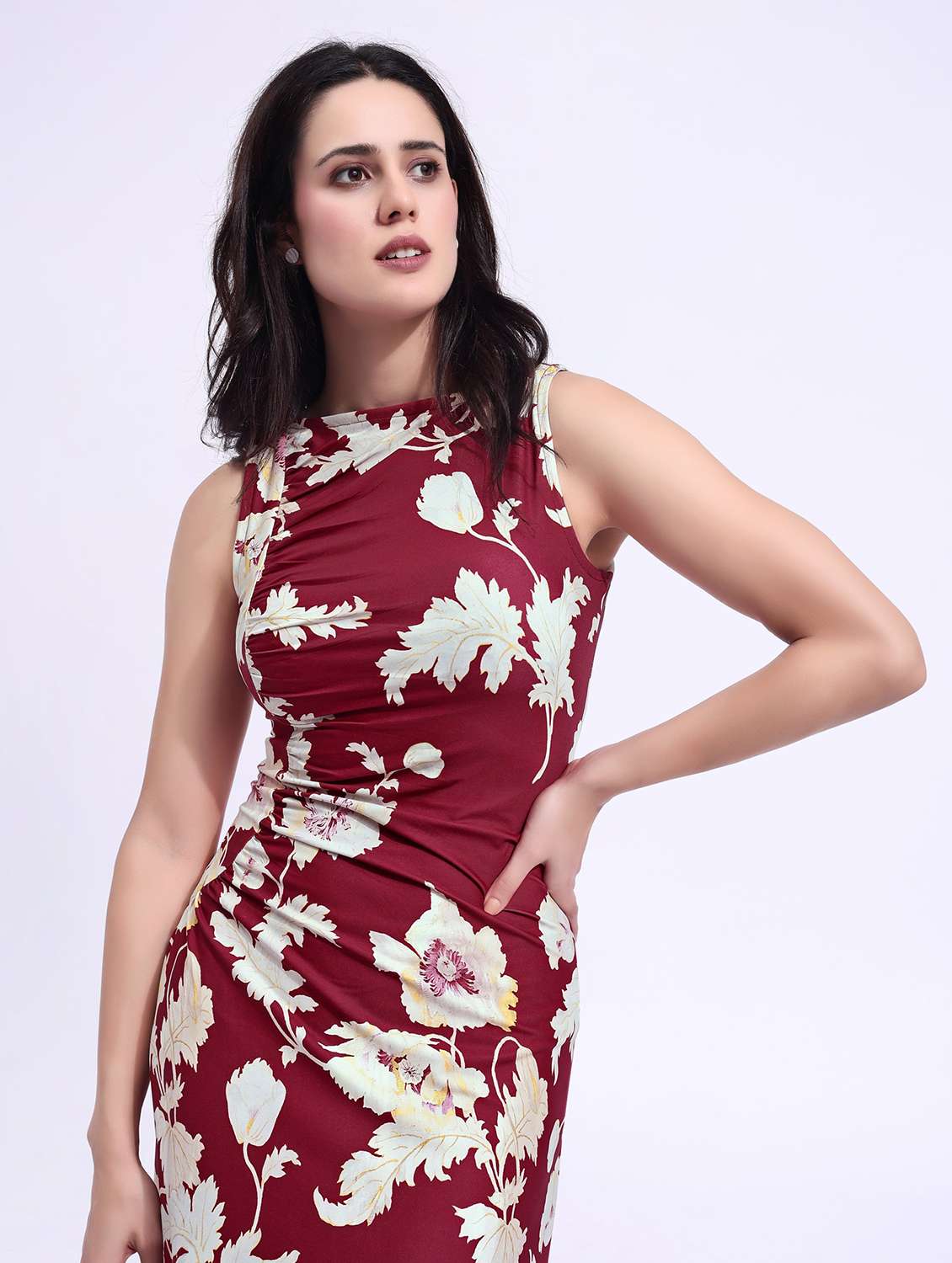 women printed sleeveless a-line dress - 22549343 -  Standard Image - 1