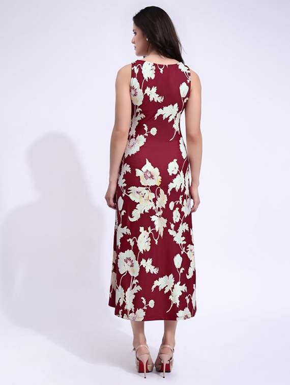 women printed sleeveless a-line dress - 22549343 -  Standard Image - 4