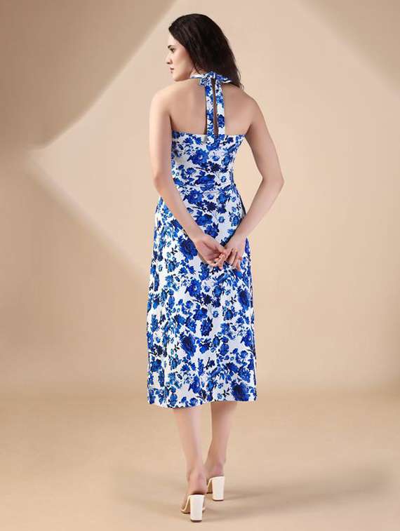 women printed halter neck a-line dress - 22549350 -  Standard Image - 4