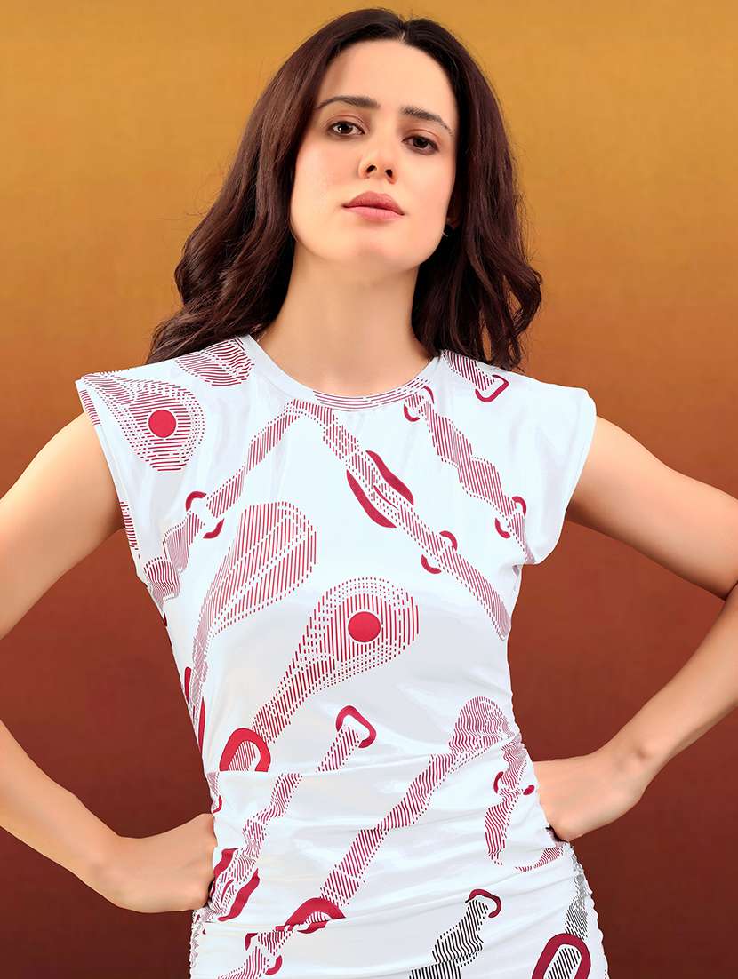 women printed cap sleeves bodycon dress - 22549357 -  Standard Image - 6