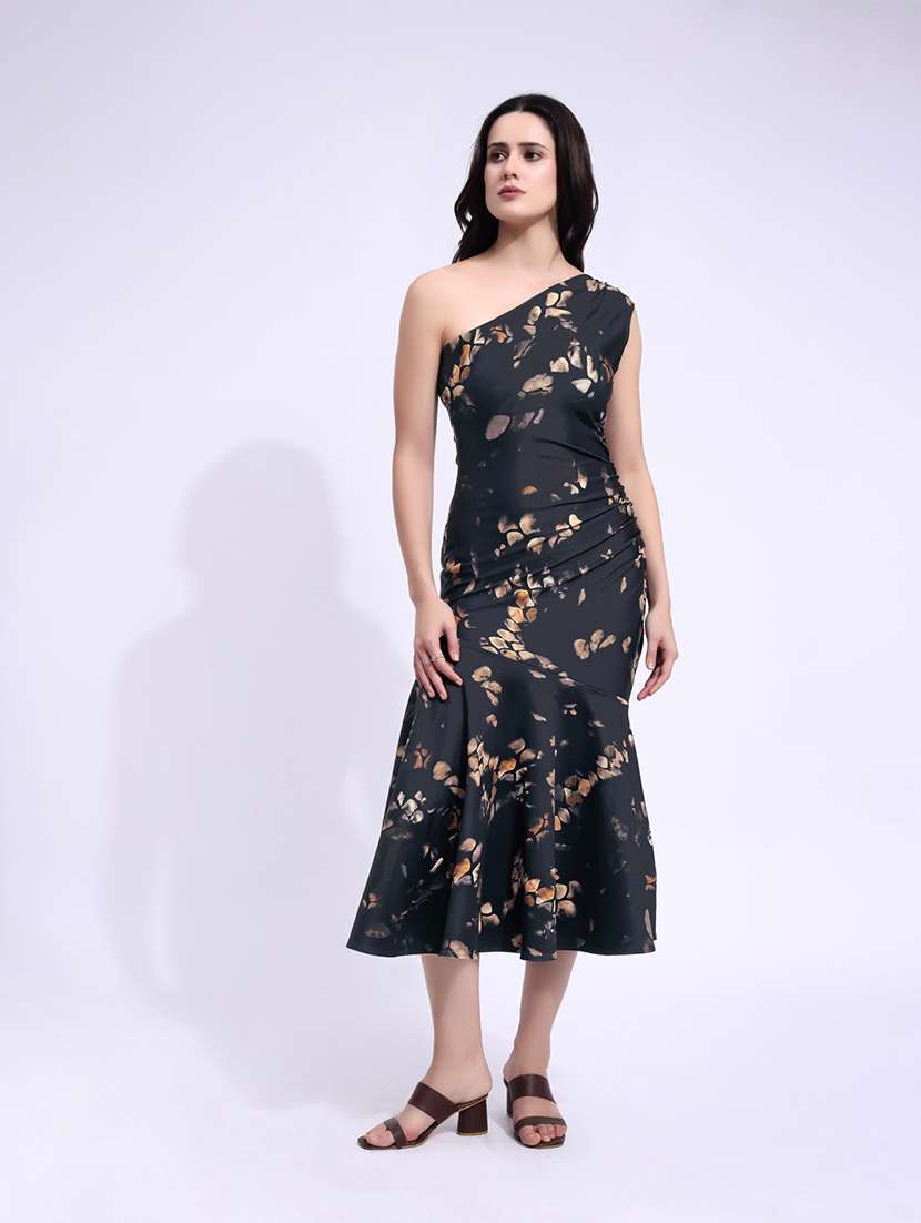 women printed single shoulder sheath dress - 22549361 -  Standard Image - 4