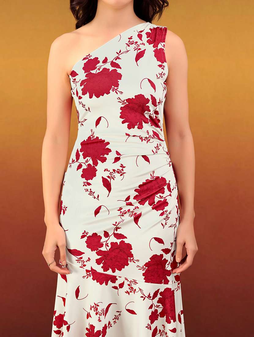 women printed single shoulder sheath dress - 22549362 -  Standard Image - 1