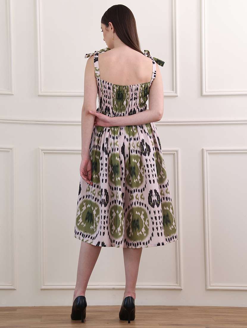 women printed shoulder strap fit and flare dress - 22549378 -  Standard Image - 4