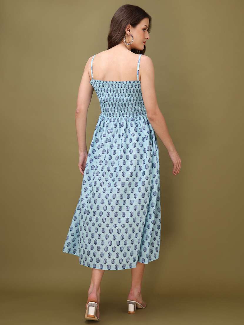 Women Printed Shoulder Strap Fit And Flare Dress - 22549425 -  Standard Image - 4