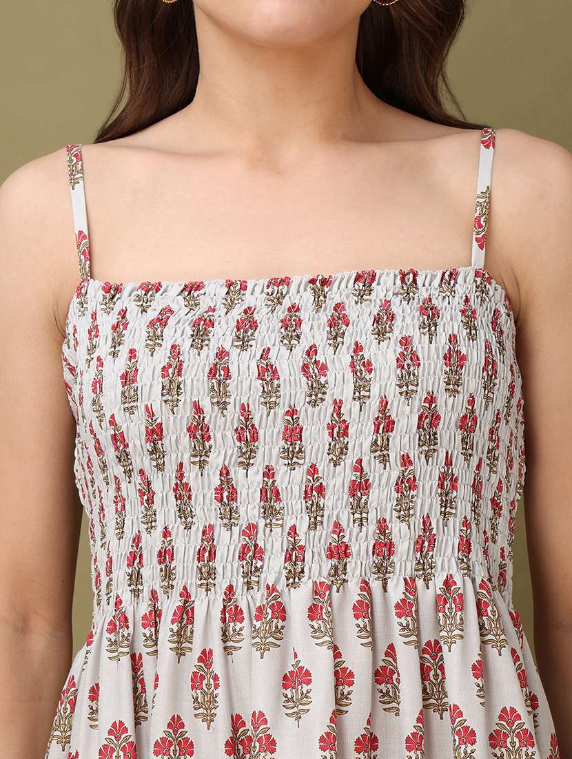 Women Printed Shoulder Strap Fit And Flare Dress - 22549426 -  Standard Image - 1