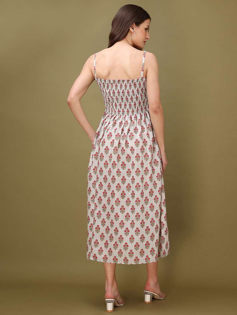 Women Printed Shoulder Strap Fit And Flare Dress - 22549426 -  Standard Image - 4