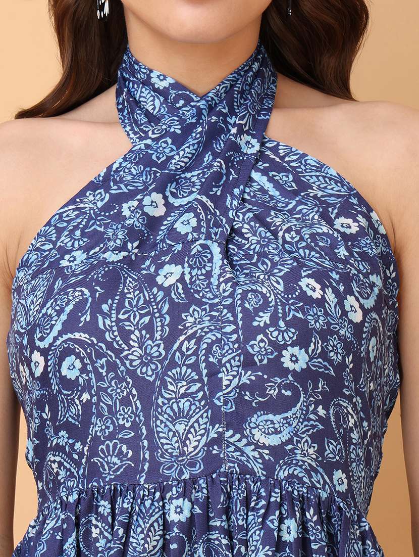 Women Printed Sleeveless Fit And Flare Dress - 22549427 -  Standard Image - 1