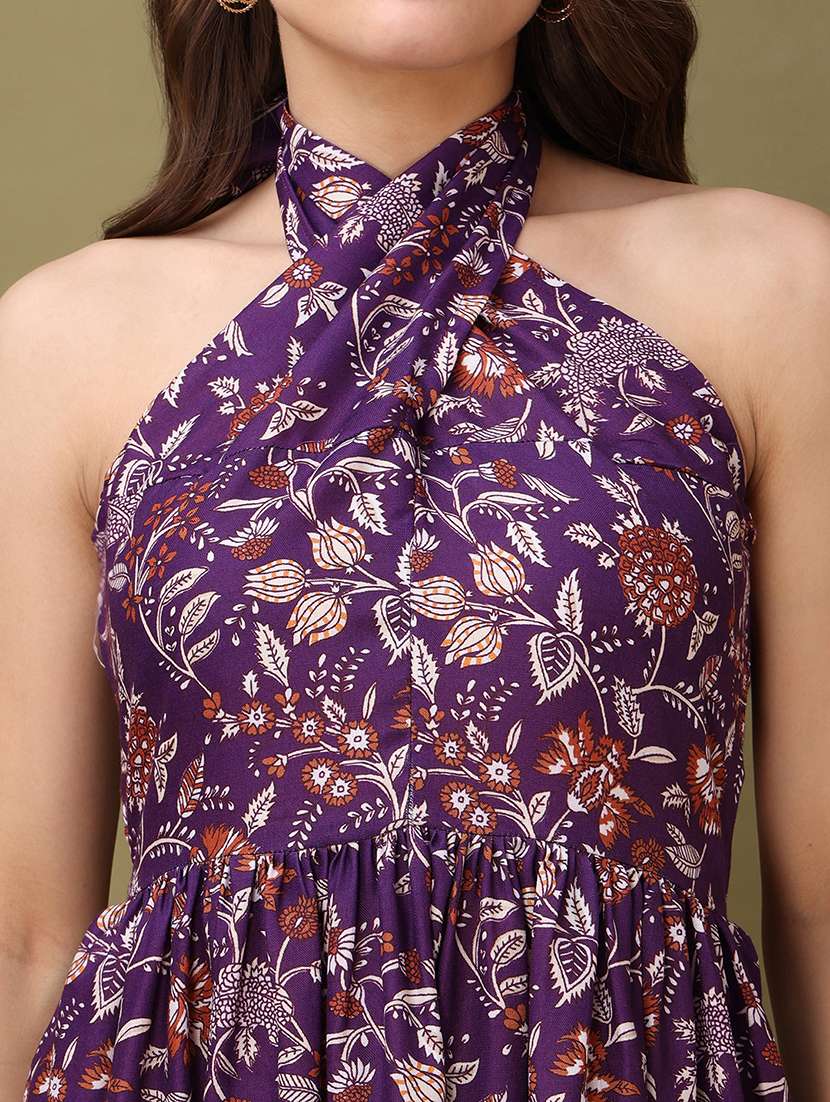 Women Printed Sleeveless Fit And Flare Dress - 22549430 -  Standard Image - 1