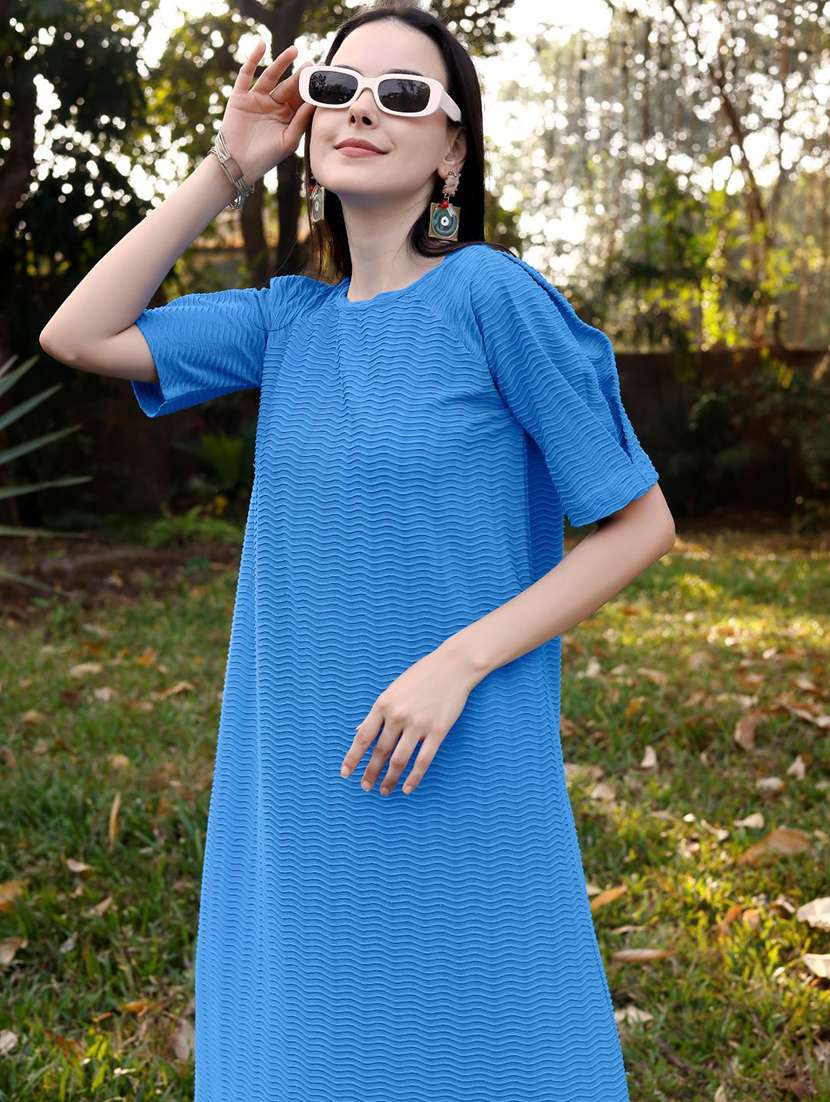 women self design short sleeves shift dress - 22549492 -  Standard Image - 1