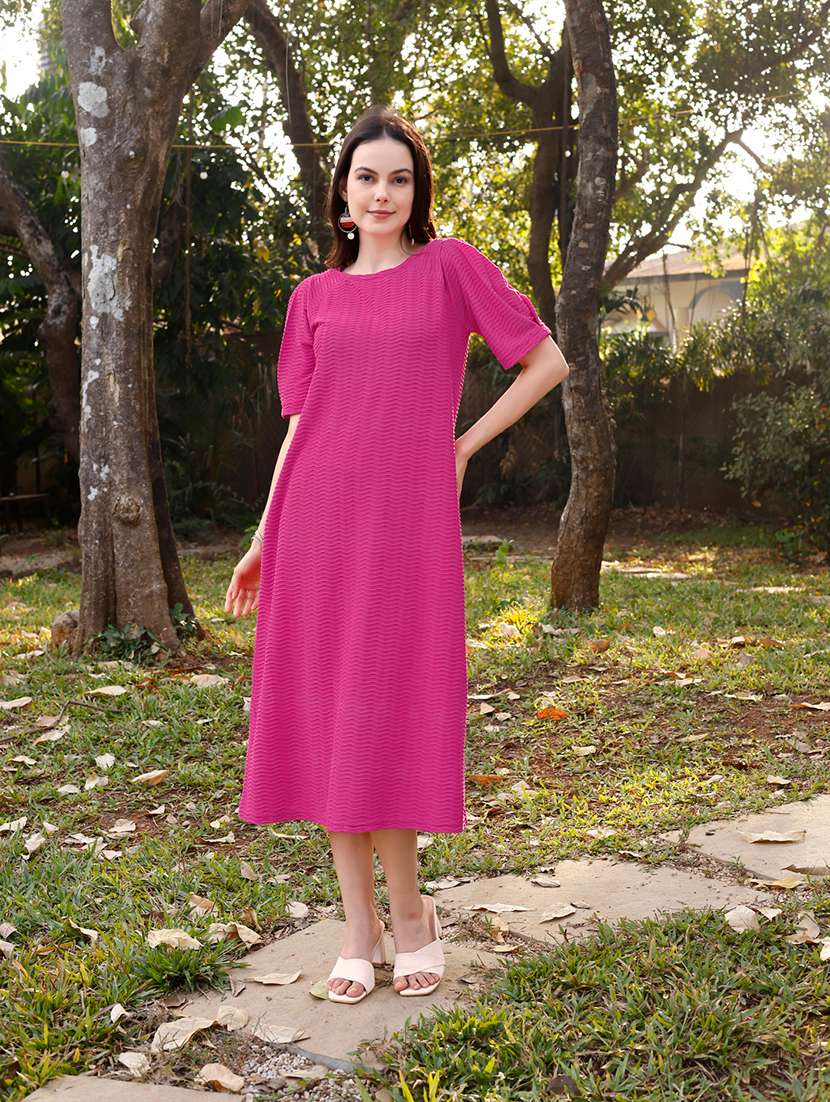 women self design short sleeves shift dress